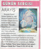 Ressam smet Demet man Milliyet Tnel Sanat Galerisi